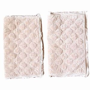 Pottery Barn 100% Cotton Velvet Lattice Stitch Quilted Standard Size Shams